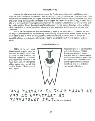 Klingon Covert Operations Manual