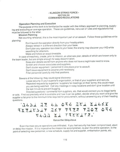Klingon Covert Operations Manual