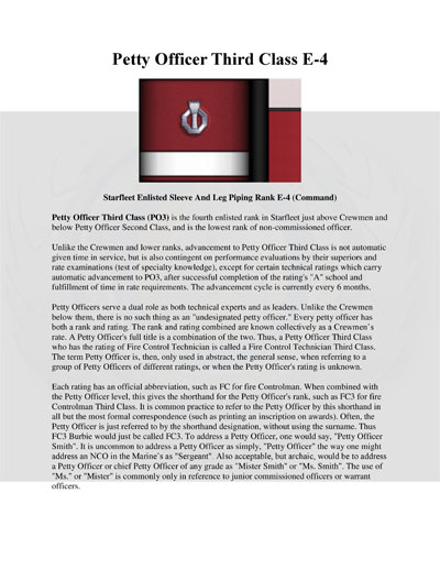 Starfleet Rank Identification and Rate Requirements Recognition Manual