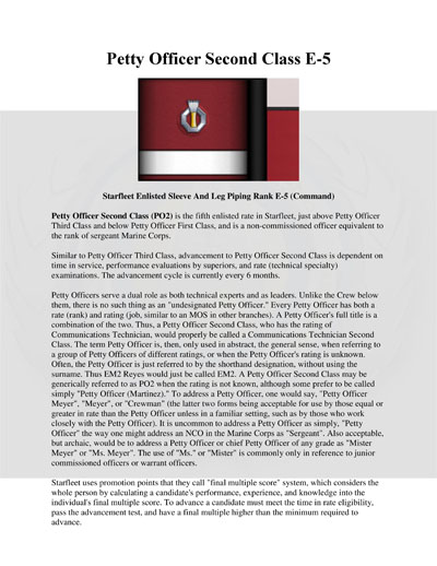 Starfleet Rank Identification and Rate Requirements Recognition Manual