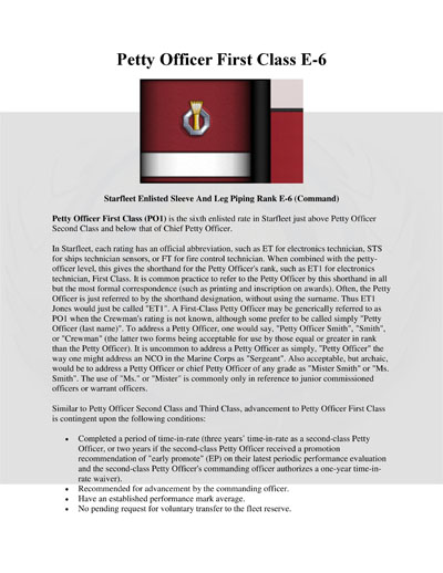 Starfleet Rank Identification and Rate Requirements Recognition Manual