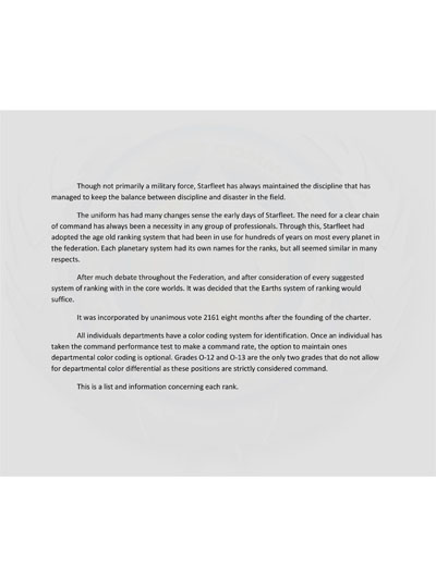 Starfleet Rank Identification and Rate Requirements Recognition Manual