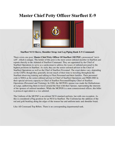 Starfleet Rank Identification and Rate Requirements Recognition Manual
