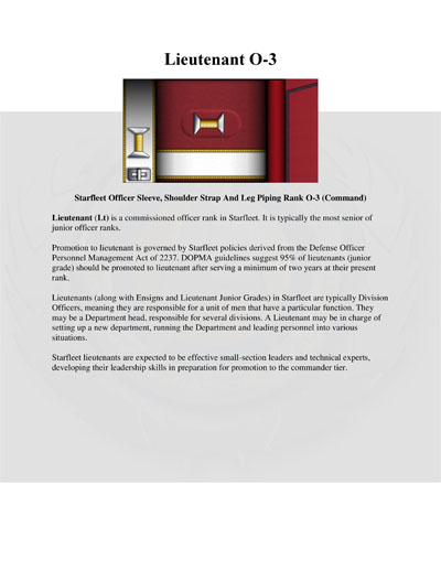 Starfleet Rank Identification and Rate Requirements Recognition Manual