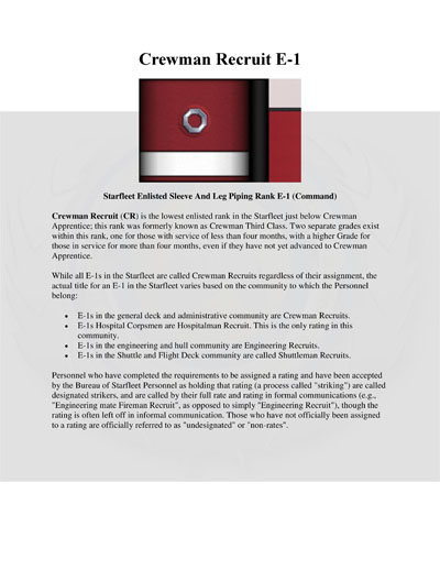 Starfleet Rank Identification and Rate Requirements Recognition Manual