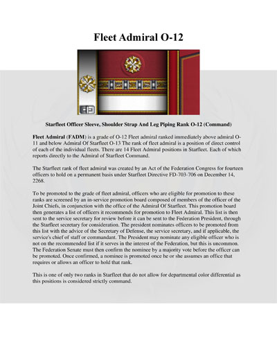 Starfleet Rank Identification and Rate Requirements Recognition Manual