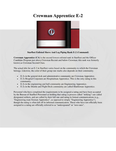 Starfleet Rank Identification and Rate Requirements Recognition Manual