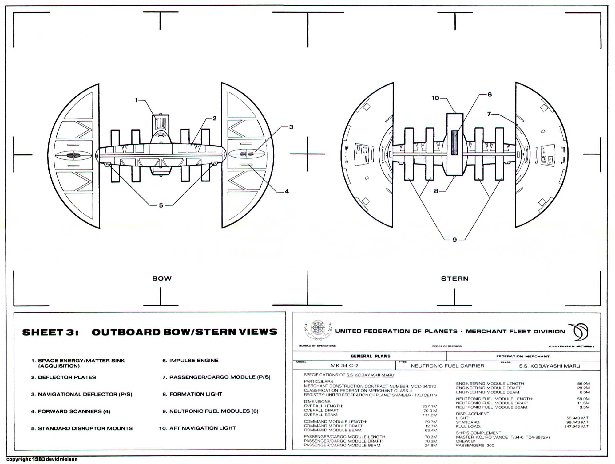 Star Trek Blueprints: Merchant Fleet-Neutronic Fuel Carrier Model 34 C ...