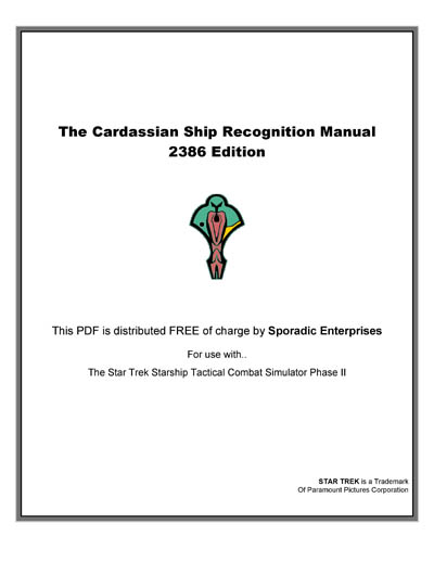 Cardassian Ship Recognition Manual - 2386 Edition