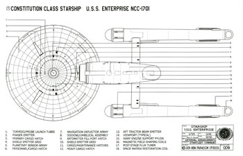 Constitution Class Starship - U.S.S. Enterprise NCC-1701