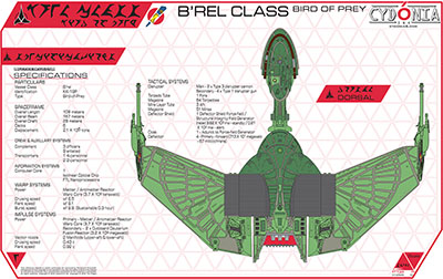 Cydonia 6 Ink Blueprints - Klingon B'Rel Class Bird of Prey