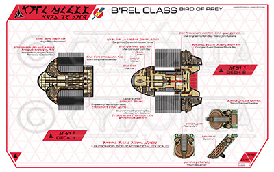 Cydonia 6 Ink Blueprints - Klingon B'Rel Class Bird of Prey