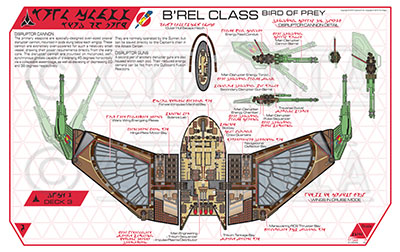 Cydonia 6 Ink Blueprints - Klingon B'Rel Class Bird of Prey