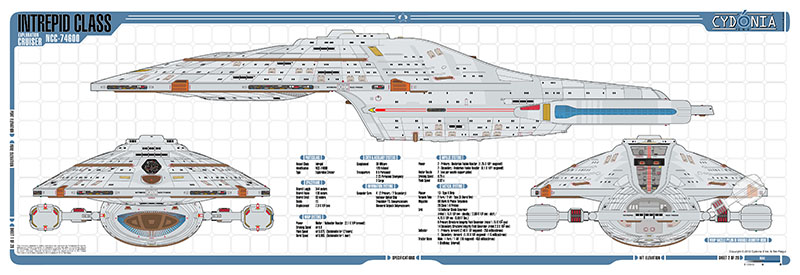 Cydonia 6 Ink Blueprints - Intrepid Class Exploration Cruiser - NCC-74600