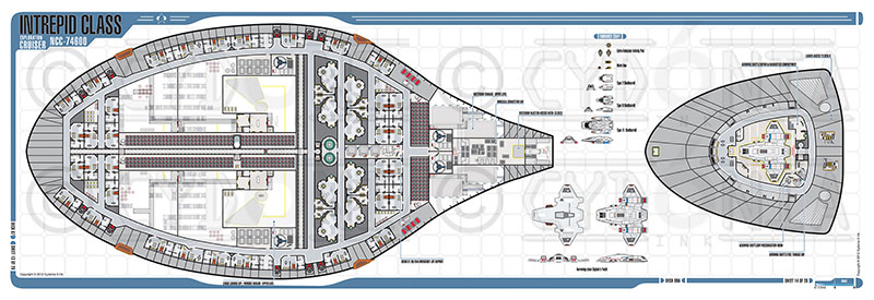 Cydonia 6 Ink Blueprints - Intrepid Class Exploration Cruiser - NCC-74600