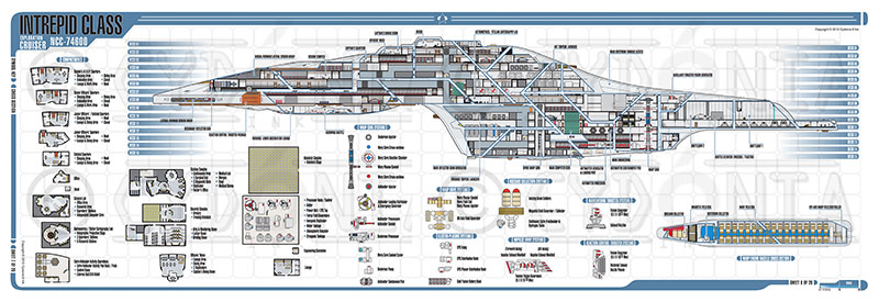 Cydonia 6 Ink Blueprints - Intrepid Class Exploration Cruiser - NCC-74600