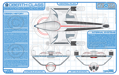 Cydonia 6 Ink Blueprints - Oberth Class Research Cruiser - NCC-602