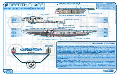Cydonia 6 Ink Blueprints - Oberth Class Research Cruiser - NCC-602