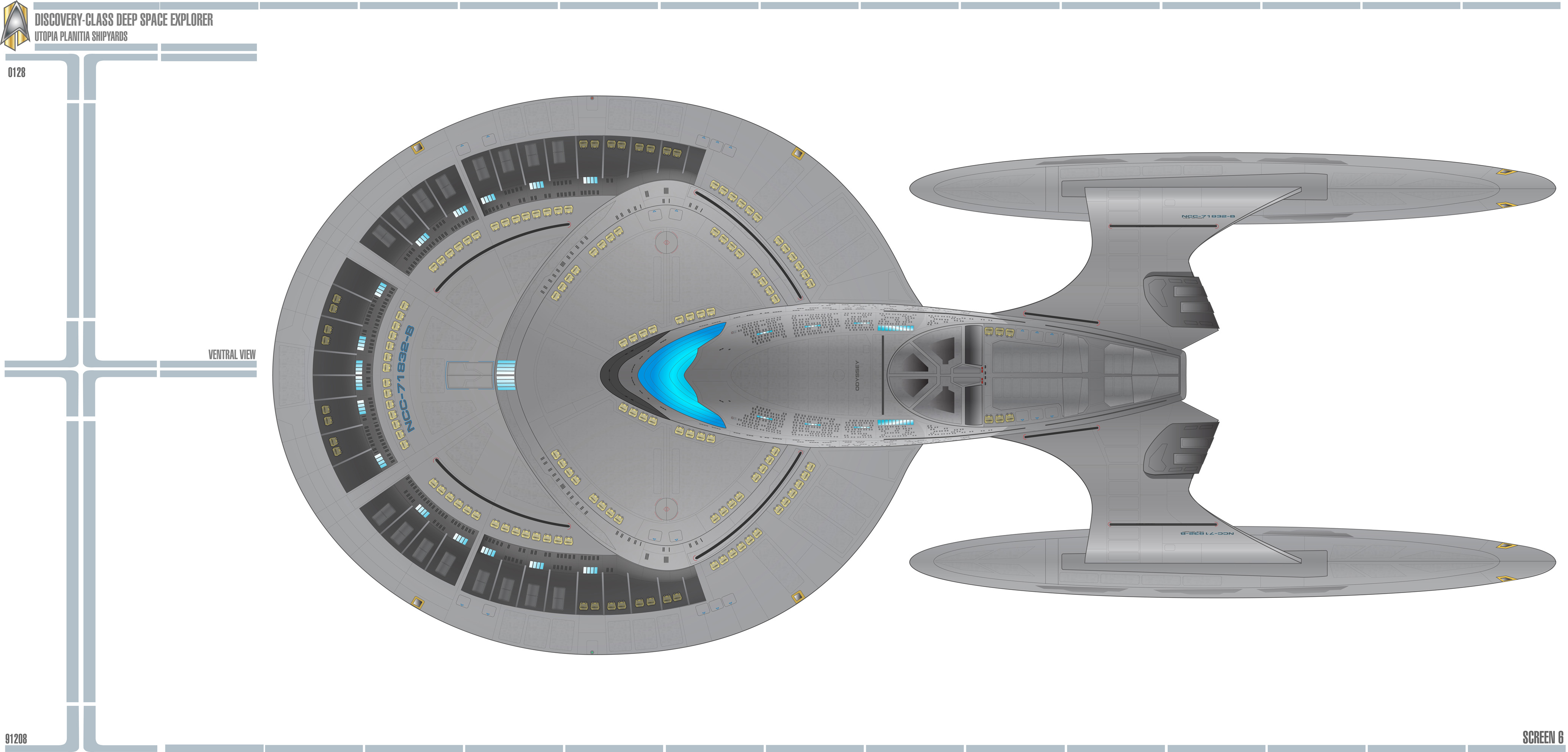 descubrimiento NCC-1031 campo de cruce clase Star Trek – Minimalista Blueprint