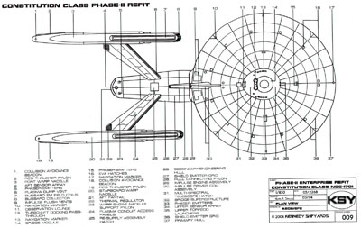 Star Trek Blueprints: Starship U.S.S. Enterprise NCC-1701 Phase II ...