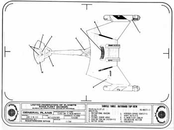 Klolode Class Klingon Warship - Outboard Top View