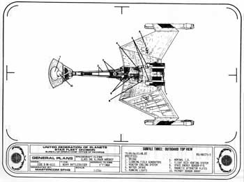 K'T'inga Class Klingon Warship - Outboard Top View