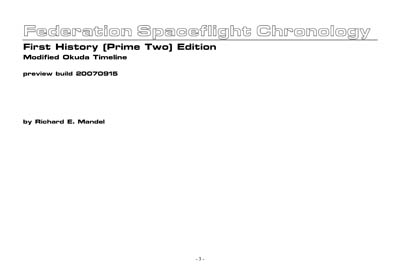 Federation Spaceflight Chronology - Terran Orientation - Prime Two Edition - Modified Okuda Timeline