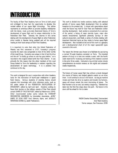 Federation Spaceflight Chronology - Terran Orientation - Volume 1
