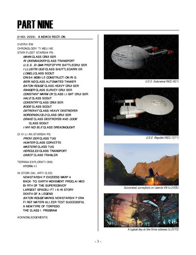 Federation Spaceflight Chronology - Terran Orientation - Volume 9