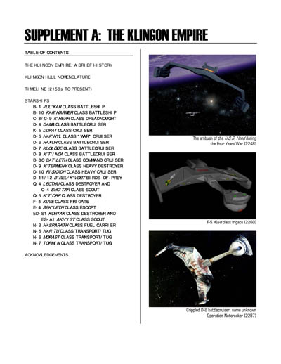 Federation Spaceflight Chronology - The Klingon Empire