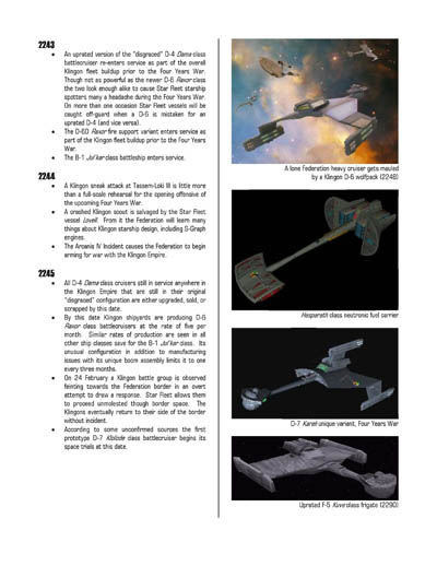 Federation Spaceflight Chronology - The Klingon Empire