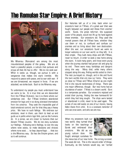 Federation Spaceflight Chronology - Romulan Star Empire Volume 1