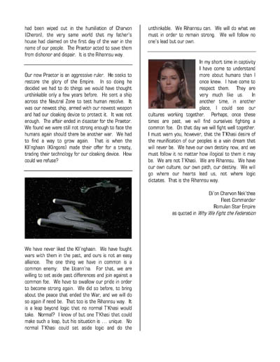 Federation Spaceflight Chronology - Romulan Star Empire Volume 1
