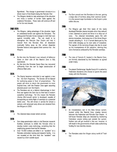 Federation Spaceflight Chronology - Romulan Star Empire Volume 1
