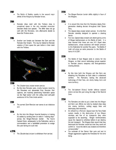 Federation Spaceflight Chronology - Romulan Star Empire Volume 1