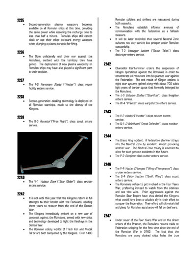 Federation Spaceflight Chronology - Romulan Star Empire Volume 1