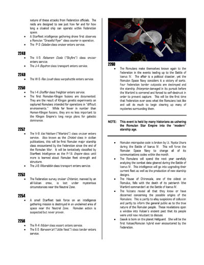 Federation Spaceflight Chronology - Romulan Star Empire Volume 1
