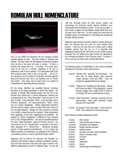 Federation Spaceflight Chronology - Romulan Star Empire Volume 1