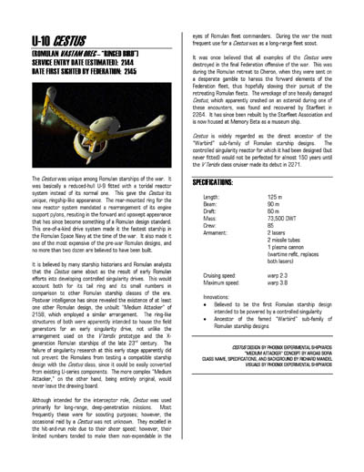 Federation Spaceflight Chronology - Romulan Star Empire Volume 1