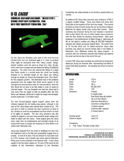 Federation Spaceflight Chronology - Romulan Star Empire Volume 1