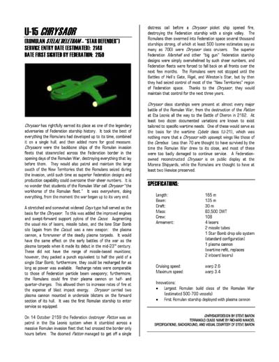 Federation Spaceflight Chronology - Romulan Star Empire Volume 1