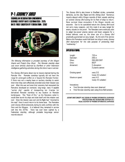 Federation Spaceflight Chronology - Romulan Star Empire Volume 1