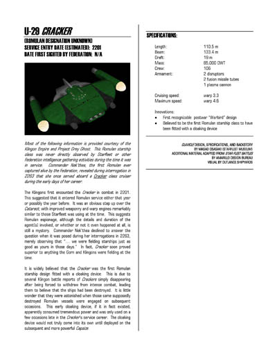 Federation Spaceflight Chronology - Romulan Star Empire Volume 1