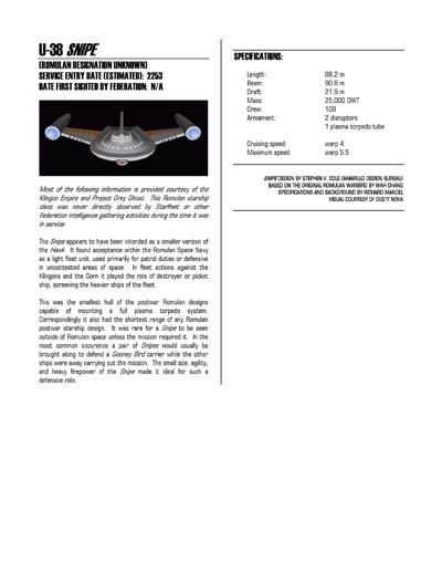 Federation Spaceflight Chronology - Romulan Star Empire Volume 1