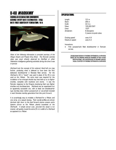 Federation Spaceflight Chronology - Romulan Star Empire Volume 1
