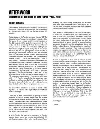 Federation Spaceflight Chronology - Romulan Star Empire Volume 1