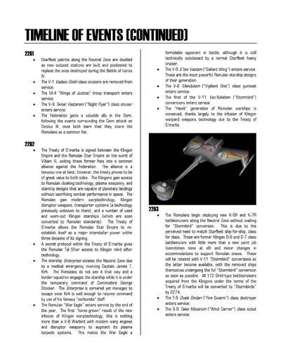 Federation Spaceflight Chronology - Romulan Star Empire Volume 2