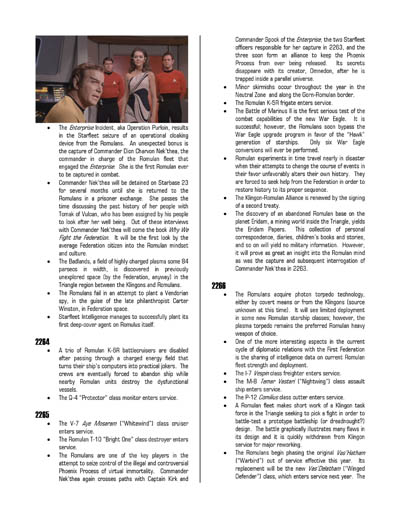 Federation Spaceflight Chronology - Romulan Star Empire Volume 2