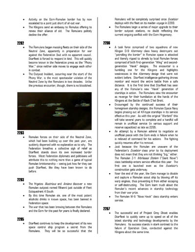 Federation Spaceflight Chronology - Romulan Star Empire Volume 2