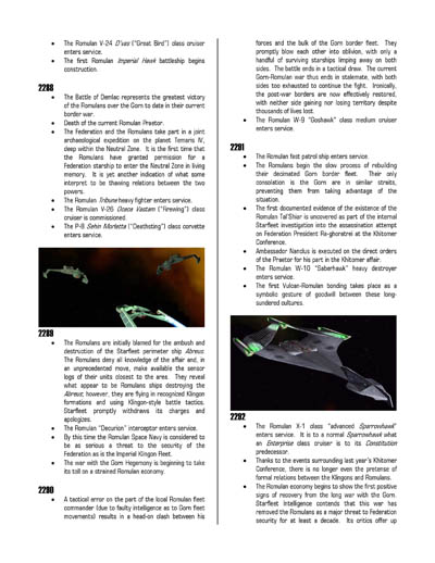 Federation Spaceflight Chronology - Romulan Star Empire Volume 2
